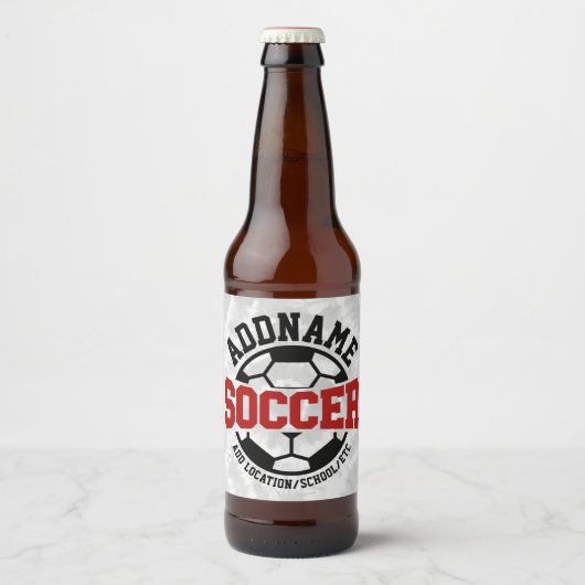 名前パーソナライズされたを追加サッカー選手チームのタイダイ ビールラベル (正面)