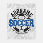 名前パーソナライズされたを追加サッカー選手チームのタイダイ フリースブランケット (正面)