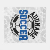 名前パーソナライズされたを追加サッカー選手チームのタイダイ フリースブランケット (正面(横))