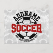 名前パーソナライズされたを追加サッカー選手チームのタイダイ ポストカード (正面)