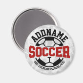 名前パーソナライズされたを追加サッカー選手チームのタイダイ マグネット (正面/裏面)