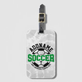 名前パーソナライズされたを追加サッカー選手チームのタイダイ ラゲッジタグ (正面縦)