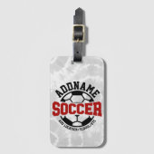 名前パーソナライズされたを追加サッカー選手チームのタイダイ ラゲッジタグ (正面縦)