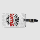 名前パーソナライズされたを追加サッカー選手チームのタイダイ ラゲッジタグ (正面横)