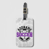 名前パーソナライズされたを追加サッカー選手チームのタイダイ ラゲッジタグ (正面縦)