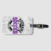 名前パーソナライズされたを追加サッカー選手チームのタイダイ ラゲッジタグ (正面横)