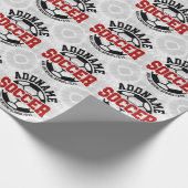 名前パーソナライズされたを追加サッカー選手チームのタイダイ ラッピングペーパー (角)