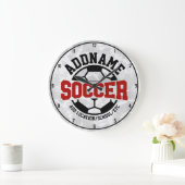 名前パーソナライズされたを追加サッカー選手チームのタイダイ ラージ壁時計 (ホーム)