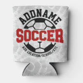 名前パーソナライズされたを追加サッカー選手チームのタイダイ 缶クーラー (正面)