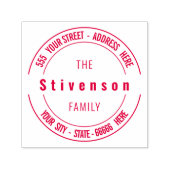 名前パーソナライズされたアドレスの丸い自己入力スタンプ セルフインキングスタンプ (デザイン)