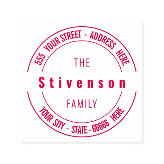 名前パーソナライズされたアドレスの丸い自己入力スタンプ セルフインキングスタンプ (デザイン)