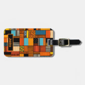 名前パーソナライズされたアフリカプリント ラゲッジタグ (正面横)