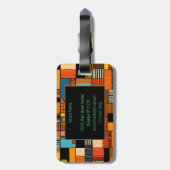 名前パーソナライズされたアフリカプリント ラゲッジタグ (裏面縦)