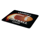 名前パーソナライズされたアメリカンフットボールの炎スポーツ カッティングボード (角)