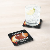 名前パーソナライズされたアメリカンフットボールの炎スポーツ コースター (右側)