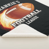 名前パーソナライズされたアメリカンフットボール炎スポーツ シェルパブランケット (3/4)