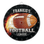 名前パーソナライズされたアメリカンフットボール炎スポーツ ダーツボード (正面)