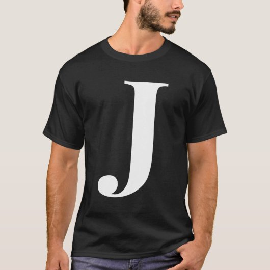 名前パーソナライズされたアルファベットイニシャル文字J Tシャツ (正面)