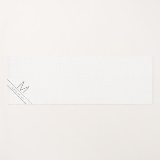 名前パーソナライズされたイニシャルカスタムホワイトヨガマット ヨガマット (正面(横))