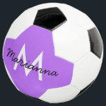 名前パーソナライズされたイニシャルガーリーネオンパープル サッカーボール<br><div class="desc">おもしろいとスポーティなパーソナライズされたスクリプトフォントと大きなブロック文字とカスタムプリントされた名前とモノグラム文字と本当に明るいネオンパープルサッカーボール。サッカーカスタムボールは、スポーティな10代の若者や子供が自宅やグループの練習で練習するためのおもしろいギフトアイディアであ失ったり、ボールが他の誰かと混同されることがない。</div>
