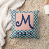 名前パーソナライズされたイニシャルデザイン クッション (ブランケット)