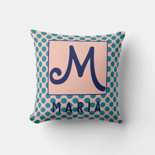 名前パーソナライズされたイニシャルデザイン クッション (正面)