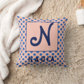 名前パーソナライズされたイニシャルデザイン クッション (ブランケット)