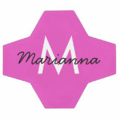 名前パーソナライズされたイニシャルブガーリーライトピンク サッカーボール (フラット)