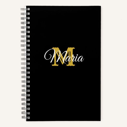 名前パーソナライズされたイニシャル ノートブック (正面)