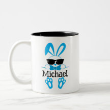 名前パーソナライズされたイースターブルーバニーサングラス