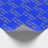 名前パーソナライズされたウィッシュエレガントブ王室のルーイエロー ラッピングペーパー (角)