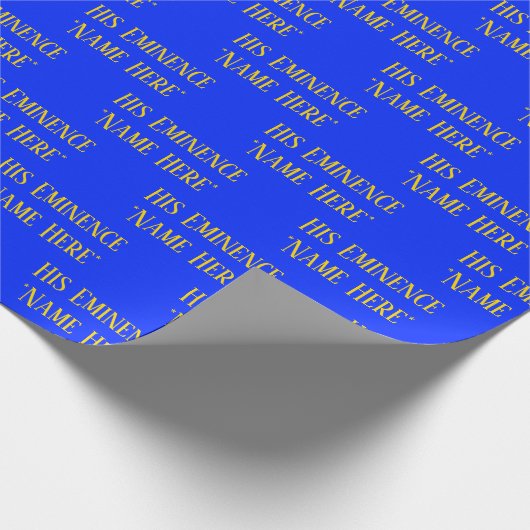 名前パーソナライズされたウィッシュエレガントブ王室のルーイエロー ラッピングペーパー (角)