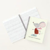 名前パーソナライズされたウィンターアイススケーターマウスホリデー ノートブック (内部)