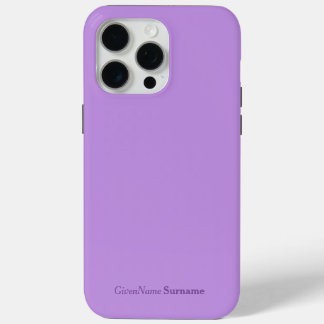 名前パーソナライズされたエレガントシンプルラベンダーパープル iPhone 15 PRO MAXケース