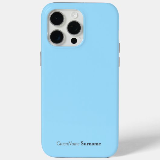 名前パーソナライズされたエレガントシンプル薄い青グレー Case-Mate iPhoneケース (裏面)
