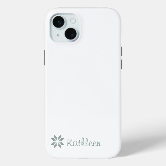 名前パーソナライズされたエレガントスペインのGreen Poinsettia Case-Mate iPhoneケース (裏面)