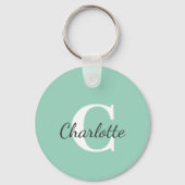名前パーソナライズされたカスタムミニマリスト キーホルダー (正面)