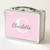 名前パーソナライズされたカスタムミニマリスト メタルランチボックス (正面)