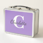 名前パーソナライズされたカスタムミニマリスト メタルランチボックス (正面)