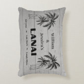 名前パーソナライズされたカスタムラナイトロピカルパーム アクセントクッション (正面(垂直))