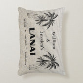 名前パーソナライズされたカスタムラナイトロピカルパーム アクセントクッション (正面(垂直))