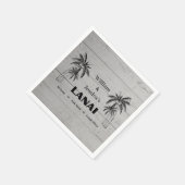 名前パーソナライズされたカスタムラナイトロピカルパーム スタンダードカクテルナプキン (角)