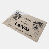 名前パーソナライズされたカスタムラナイトロピカルパーム ドアマット (アングル)