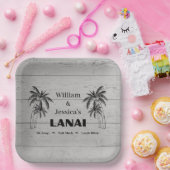 名前パーソナライズされたカスタムラナイトロピカルパーム ペーパープレート (パーティー)