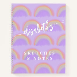 名前パーソナライズされたカラフルパターンスケッチブック ノートブック