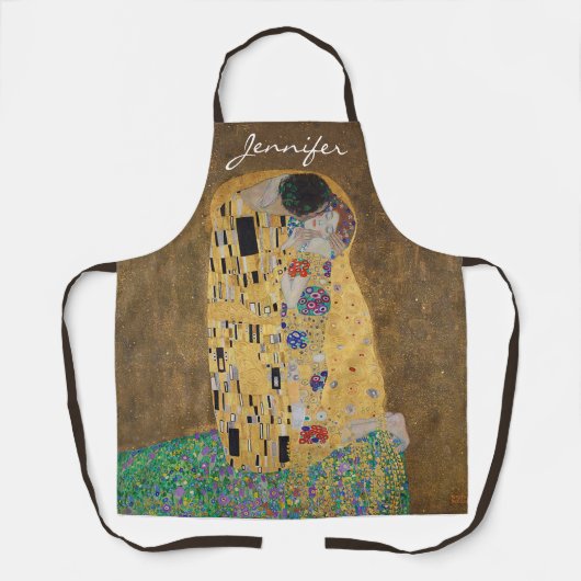 名前パーソナライズされたキス（恋人）Gustavクリムト   エプロン (正面)