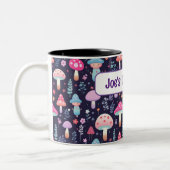 名前パーソナライズされたキノコのギフトマグ ツートーンマグカップ (左)