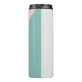 名前パーソナライズされたキュートパステルジオメトリックティール(緑がかった色)ピンク タンブラー (裏面)