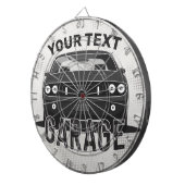 名前パーソナライズされたクラシックマッスルカーガレージレトロ ダーツボード (正面右)