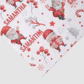 名前パーソナライズされたクリスマスサンタパターン 薄葉紙 (詳細)